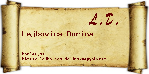 Lejbovics Dorina névjegykártya
